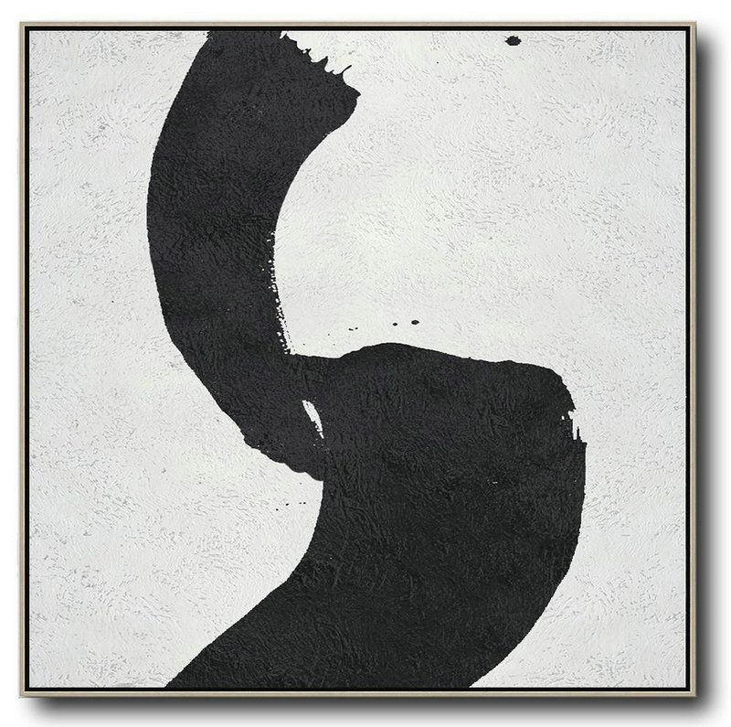 Large Contemporary Art Acrylic Painting,Oversized Minimal Black And White Painting - Original Art